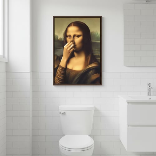 Hot Sale 🔥Holding Nose Bathroom Canvas Art(Frame not included)