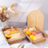 š Large Handwoven Rattan-Style Bread Basket with Clear Acrylic Lid