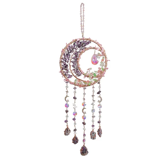 ❤️🔥Handmade Natural crystal gravel handmade tree of life pendant