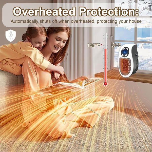 🔥Wall Outlet Space Heater with LED Display