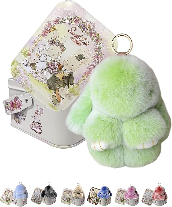 π° π Easter Keychain With Tin Box - Bunny Lucky Keychains, Handmade Soft Bunny Keychain