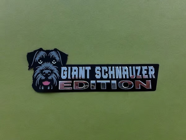 π
2025 Christmas Hot Sale - Dog Car Badge Laser Cutting Car Emblem