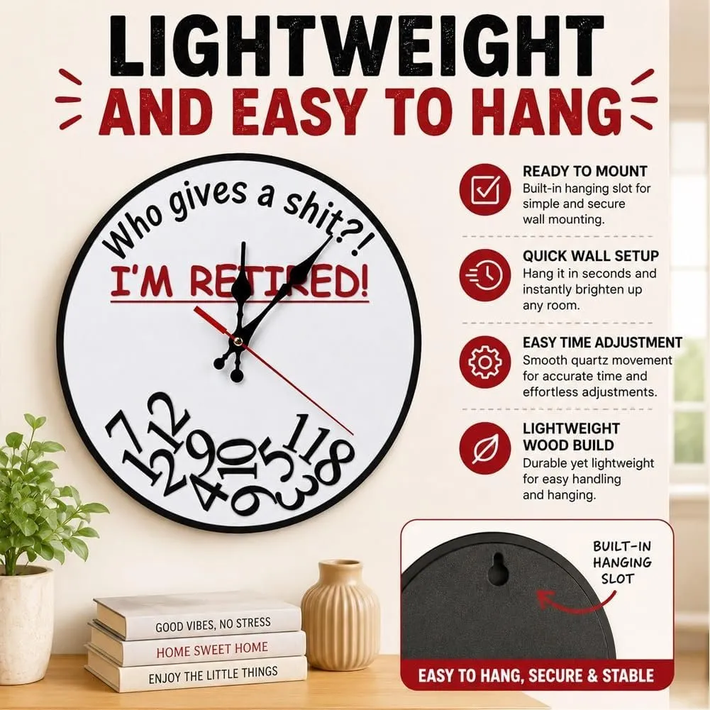 ð¥Hot Sale 49% OFFð¥Retirement Humorous Quote Wall Clock