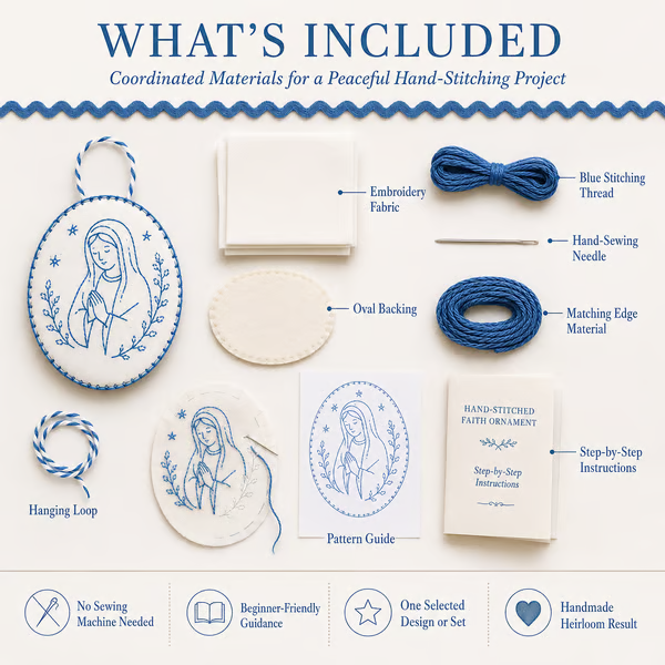 🧵Beginner-Friendly DIY Heirloom Oval Embroidery Ornament Kit Collection | Complete Kit with All Tools & Step-by-Step Guide Included 💕