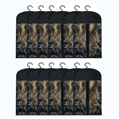 6PCS Wig Storage Bags with Hanger, 23.6" x 11.8"Wig Storage for Multiple Wigs
