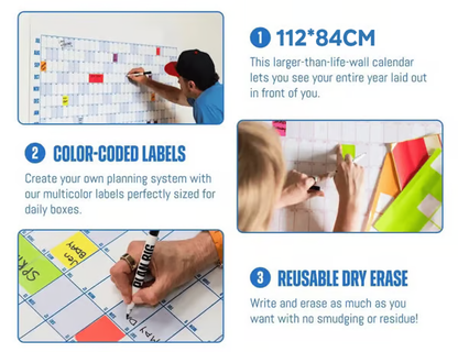 📅2026 Wall Calendar - Flexible Dry-Erase Material ✍️Design Your Amazing Year!🏃