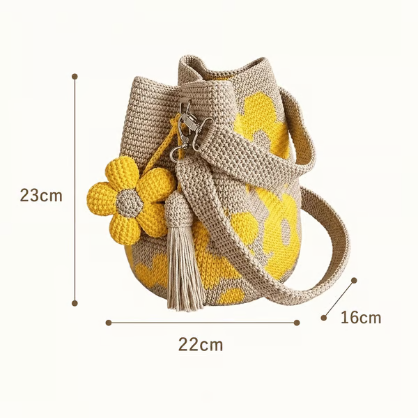 🏆🧵🌸Handmade Crochet Flower Tote 🌼✨