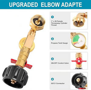 Top-Rated Propane Refill Elbow Adapter with Tank Gauge