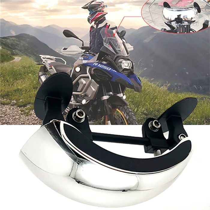 Wide angle parabolic mirror Be aware of the road