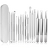 🧼 Clear Skin Essential! 🔥15-Piece Blackhead & Pimple Remover Kit with Stainless Steel Tools + Metal Case