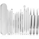 🧼 Clear Skin Essential! 🔥15-Piece Blackhead & Pimple Remover Kit with Stainless Steel Tools + Metal Case
