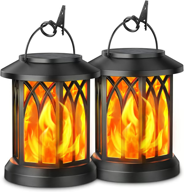 🏆Flash Sale⚡ 50K+ SOLD! Almost Gone-💥✨🔥 Upgraded Flickering Flame Solar Lantern Outdoor Waterproof Light