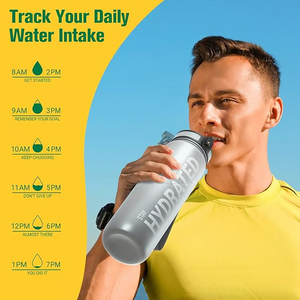 🏆Flash Sale⚡ 50K+ SOLD! Almost Gone-💥Time Marked Leakproof Water Bottle - Wide Mouth, Easy Clean, for Active Lifestyles