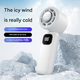 🔥🔥 3 in 1 Mini Handheld Cooling Fan , 100 Speed Wind Power & Ice Cooling Function