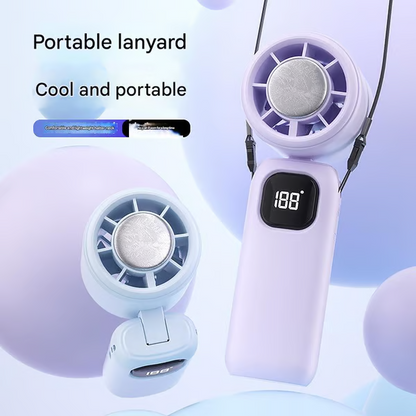 🔥🔥 3 in 1 Mini Handheld Cooling Fan , 100 Speed Wind Power & Ice Cooling Function