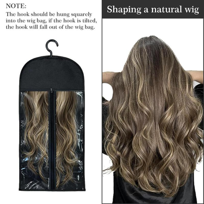 6PCS Wig Storage Bags with Hanger, 23.6" x 11.8"Wig Storage for Multiple Wigs