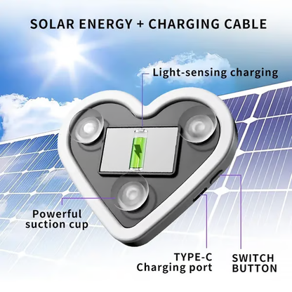 🔥🔥 Solar Powered Wireless LED Heart Shape C-Pillar Neon Light