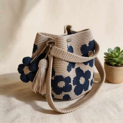 🏆🧵🌸Handmade Crochet Flower Tote 🌼✨