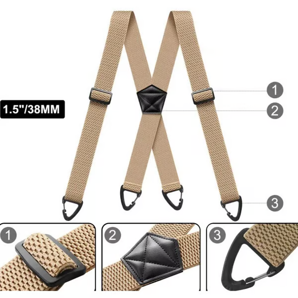 📢Men's X-Back Suspenders with Hook Clips