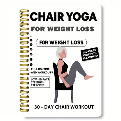 🔥30-Day Chair Yoga Weight Loss Spiral-Bound Notebook & Step-by-Step Exercise Guide - At-Home Fitness Journal