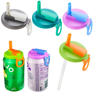 🥤 Keep Your Drink Fresh - 49% OFF - ✨ Reusable Soda Can Lids + Straws - For Spill-Free, On-The-Go Fun!