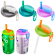 🥤 Keep Your Drink Fresh - 49% OFF - ✨ Reusable Soda Can Lids + Straws - For Spill-Free, On-The-Go Fun!