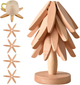 🏆Flash Sale⚡✨Natural Tree Trivet Set - 4 Wooden Trivets & 1 Stand Like a Christmas Tree