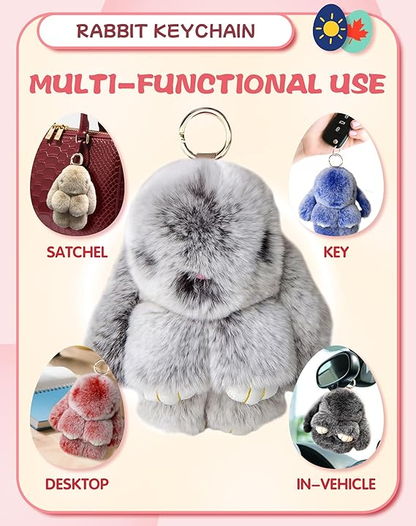 🐰 🎁 Easter Keychain With Tin Box - Bunny Lucky Keychains, Handmade Soft Bunny Keychain