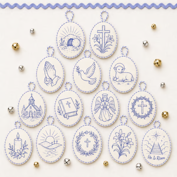 🧵Beginner-Friendly DIY Heirloom Oval Embroidery Ornament Kit Collection | Complete Kit with All Tools & Step-by-Step Guide Included 💕