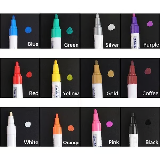 12 Color Waterproof Tire Paint Pen (12PCS)