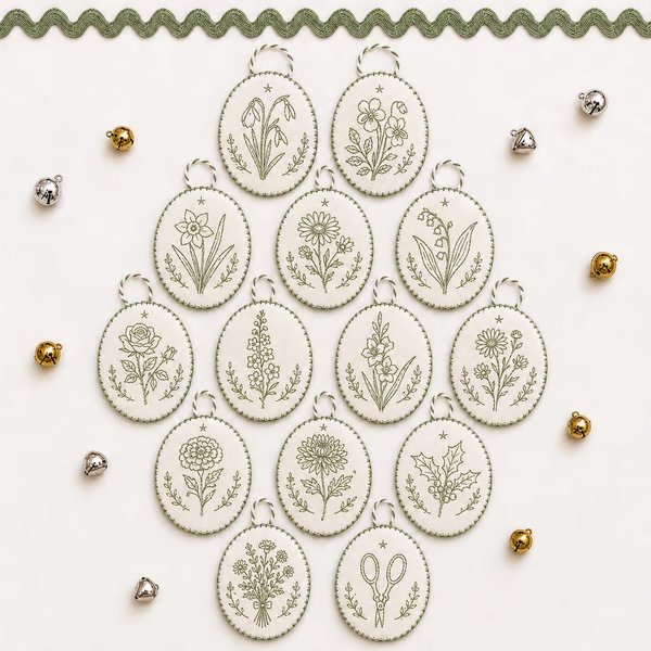 🧵Beginner-Friendly DIY Heirloom Oval Embroidery Ornament Kit Collection | Complete Kit with All Tools & Step-by-Step Guide Included 💕