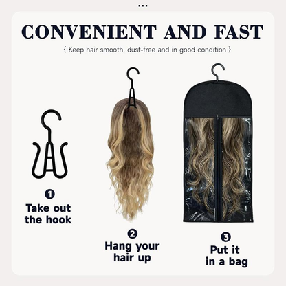 6PCS Wig Storage Bags with Hanger, 23.6" x 11.8"Wig Storage for Multiple Wigs