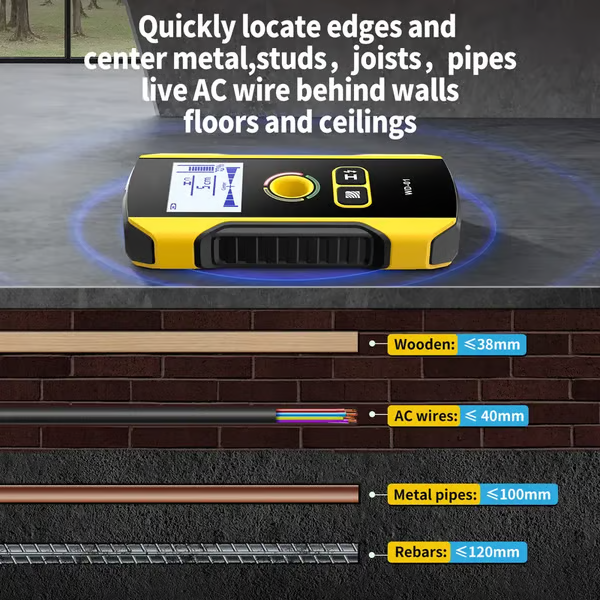 Precision Metal Detector Wall Scanner with Positioning Hole