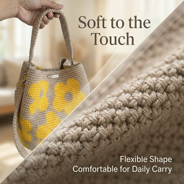 🏆🧵🌸Handmade Crochet Flower Tote 🌼✨