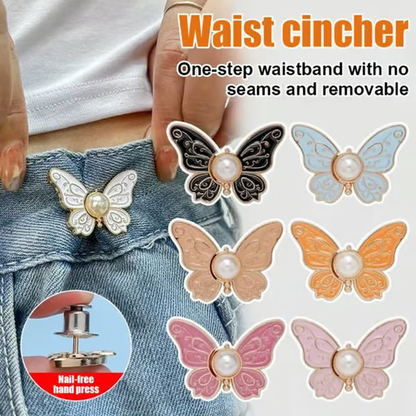 🌸🦋 Removable Butterfly Waist Adjustment Buckle – No‑Tool, Adjustable Fit for Jeans, Skirts & Dresses, Creates Hourglass Shape ✨👗💃