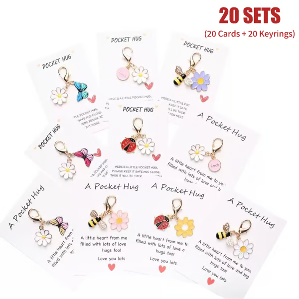 ✨Crafted by Hand-20 Sets Hug Favors(🦋Butterfly, Ladybird, Flower, Bee)