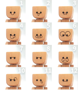 😆Shaking Feet Wooden Doll-Replaceable facial expressions
