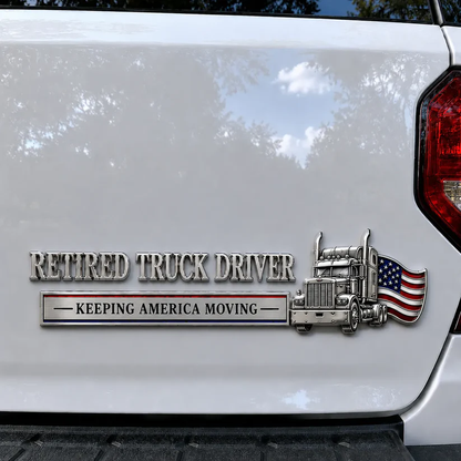 🚚 Retired Truck Driver Car Emblem Badge