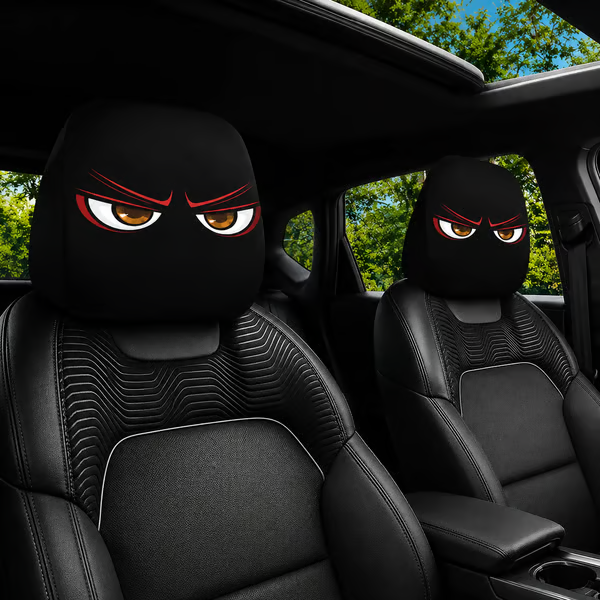 😆 Funny Cartoon Car Headrest Covers – 2PCS Universal Fit 🚗