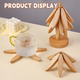 🏆Flash Sale⚡✨Natural Tree Trivet Set - 4 Wooden Trivets & 1 Stand Like a Christmas Tree