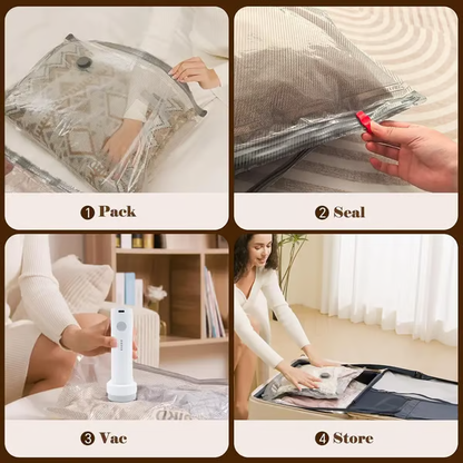 🎅2025 Christmas Hot Sale - Cordless Travel Vacuum Storage Compression Bag Set - 6 Pack & 9Pack