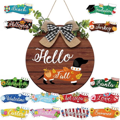 16pcs Interchangeable Dachshund Sign Dog Welcome Sign
