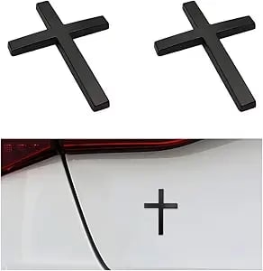3D Metal Cross Car Sticker