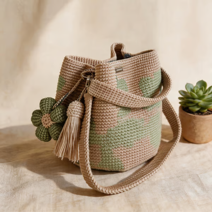🏆🧵🌸Handmade Crochet Flower Tote 🌼✨