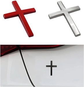 3D Metal Cross Car Sticker