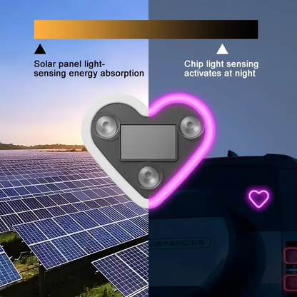 🔥🔥 Solar Powered Wireless LED Heart Shape C-Pillar Neon Light