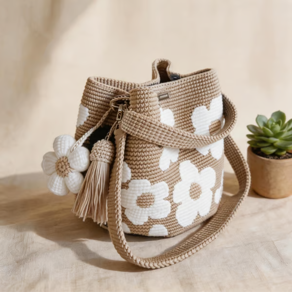 🏆🧵🌸Handmade Crochet Flower Tote 🌼✨