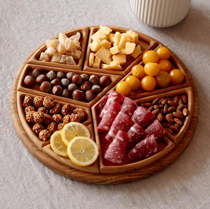 Puzzle Serving Tray - Wood with Removable Compartments